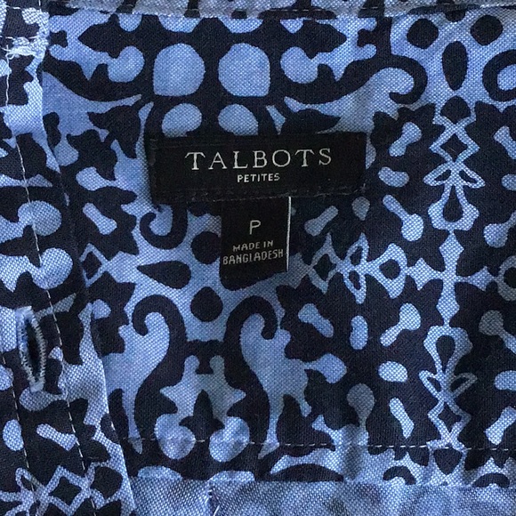 NWOT TALBOTS BLUE HENLEY STYLE BLOUSE - Picture 8 of 11